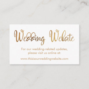 Faux Gold Foil, Wedding Website Insert Card