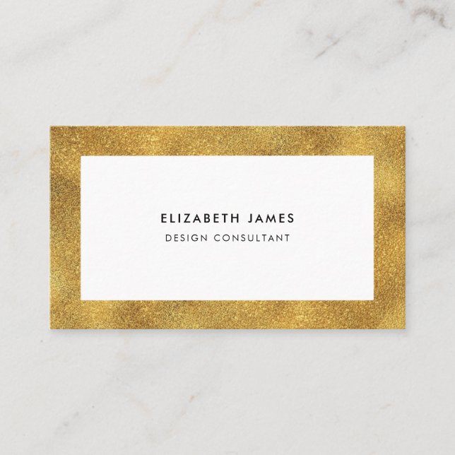 Faux Gold Frame Business Card (Front)
