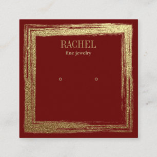Faux Gold Frame Luxury Jewellery Earring display Square Business Card