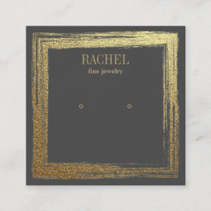Faux Gold Frame Luxury Jewellery Earring display Square Business Card
