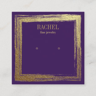 Faux Gold Frame Luxury Jewellery Earring display Square Business Card