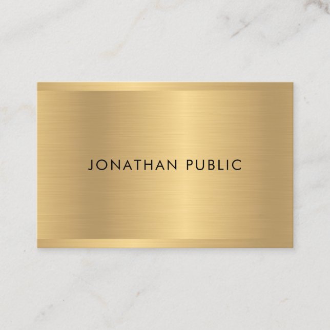 Faux Gold Glamour Template Modern Luxurious Business Card (Front)