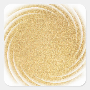 Faux Gold Glitter Blank Template Glamour Classic Square Sticker