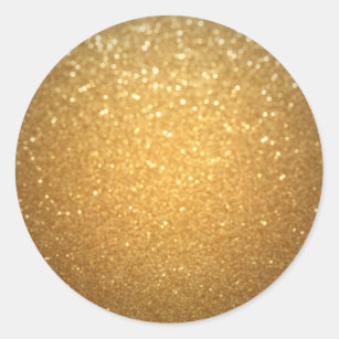 Faux Gold Glitter Blank Template Glamour Golden Classic Round Sticker