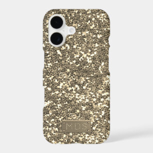 Faux Gold Glitter Bling Sparkle Monogram