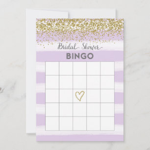 Faux Gold Glitter Bridal Shower Bingo Card