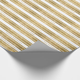 Faux Gold Glitter Custom Birthday Paper Wrap