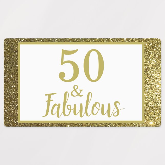 Faux Gold Glitter Fabulous 50th Birthday (Design 2)