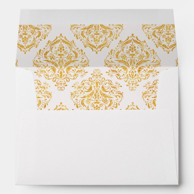 Faux Gold Glitter Flourish - Envelope (Back (Bottom))