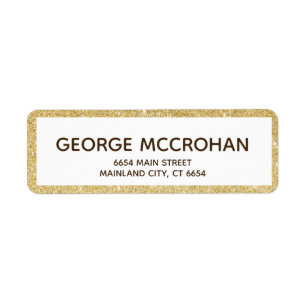Faux Gold Glitter Foil Return Address