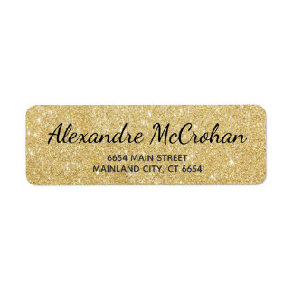 Faux Gold Glitter Foil Return Address