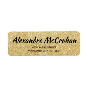 Faux Gold Glitter Foil Return Address