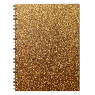 Faux Gold glitter graphic Spiral Notebook