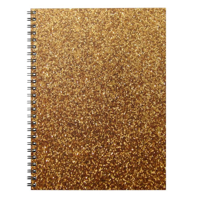 Faux Gold glitter graphic Spiral Notebook (Front)