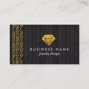 Faux Gold Glitter Jewellery Designer Business Card