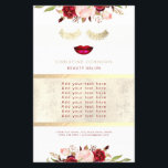 faux gold glitter lashes beauty salon flyer<br><div class="desc">makeup artist flyers</div>
