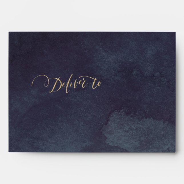 Faux gold glitter liner & return address envelope (Front)