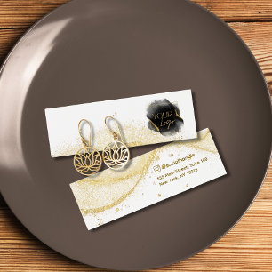 Faux Gold Glitter logo Earring Display Card