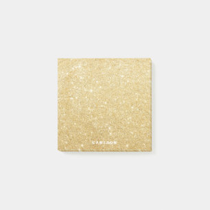 Faux Gold Glitter Personalised Post-it Notes