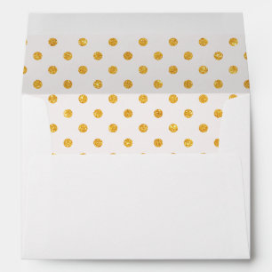 Faux Gold Glitter Polka Dots - Envelope
