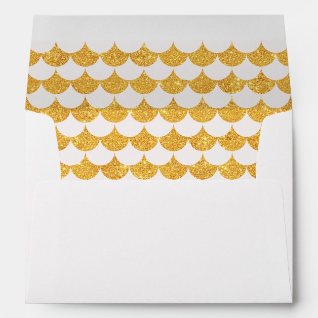 Faux Gold Glitter Rain Drop - Envelope (Back (Bottom))