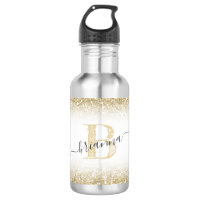 Faux Gold Glitter Sparkly Monogram Name Cute
