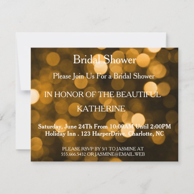 Faux Gold Glittering Fab Confetti Sparkles Dots Invitation (Front)