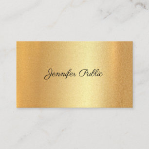 Faux Gold Handwriting Script Elegant Calligraphy Business Card