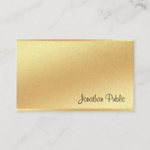 Faux Gold Handwritten Script Creative Calligraphy Business Card