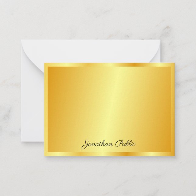 Faux Gold Handwritten Script Name Template Custom (Front)