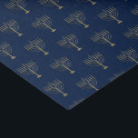 Faux Gold Hanukkah Menorah Pattern Blue Holiday Tissue Paper<br><div class="desc">Wrap your gifts in style this holiday season with our elegant Hanukkah tissue paper. This simple but chic design features a navy blue background with faux gold menorahs repeated into a pattern. Designed by artist  © Tim Coffey.</div>