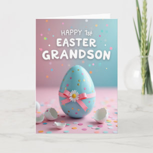 Faux Gold Happy Easter Grandson Card