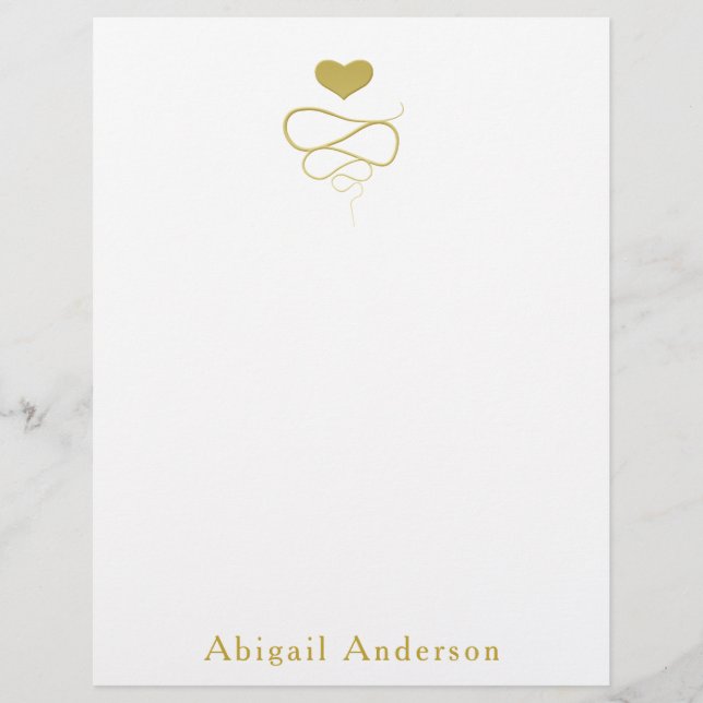 Faux Gold Heart Ornament | Personalised Stationary (Front)