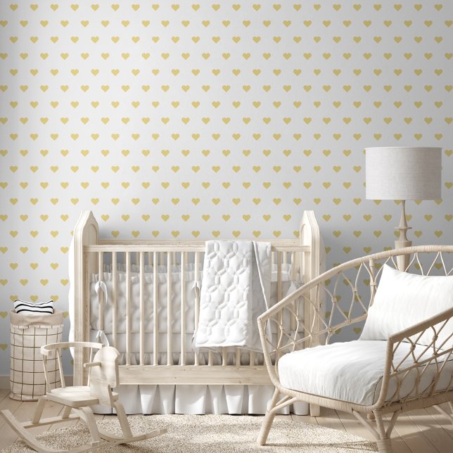 Faux Gold Hearts Nursery Kids Room Home Wall Decor (Faux Gold Hearts Nursery Kids Room Home Wall Decor Wallpaper)