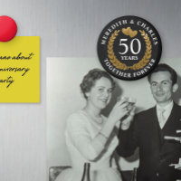 Faux Gold Hearts & Wreath 50th Wedding Anniversary