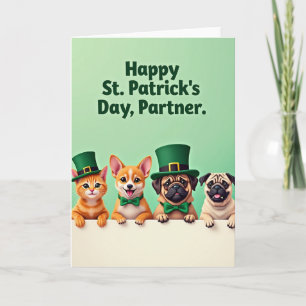 Faux Gold Holiday Pets Card