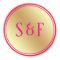 Faux Gold Hot Pink Wedding Monogram Envelope Seal