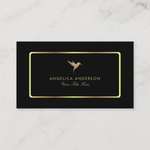 Faux Gold Humming Bird Business Card