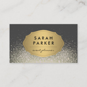 Faux Gold Label with Glitter Glam Sparkle Business Card