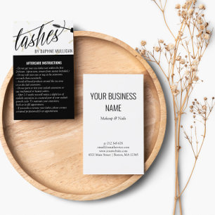 Faux Gold Lash Mascara Wand Lash Artist Aftercare Business Card