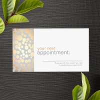 Faux Gold Leaf Circles Grey Appointment Card 1