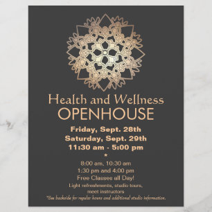 Faux Gold Leaf Lotus Health and Wellness Flyer