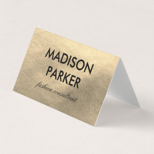 Faux Gold Leather Business Card