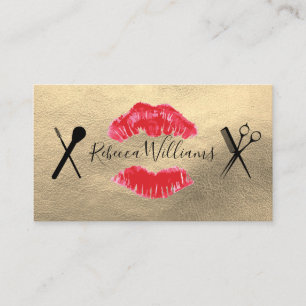 Faux Gold Leather / Makeup and Hair Business Card