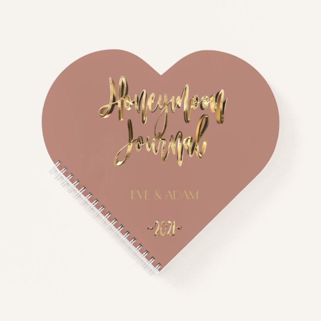 Faux Gold Lettering Elegant Honeymoon Journal 2021 (Front)
