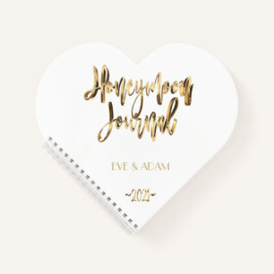 Faux Gold Lettering Elegant Honeymoon Journal 2021