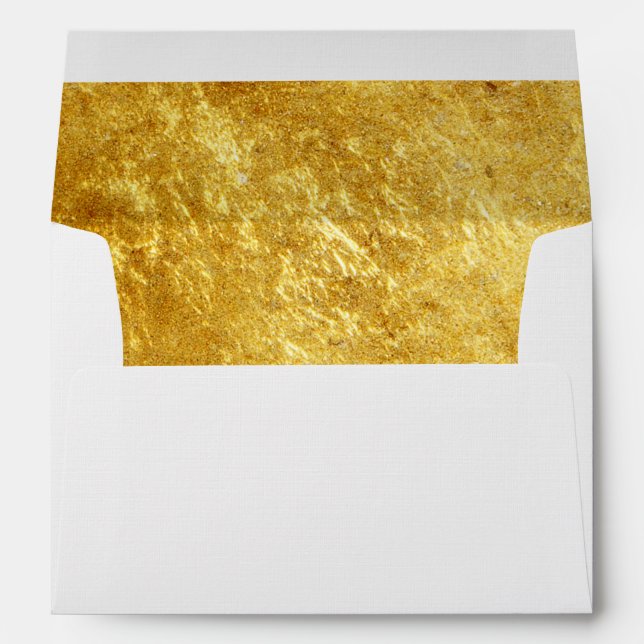 Faux Gold lined Envelope for Wedding Invitation (Back (Bottom))
