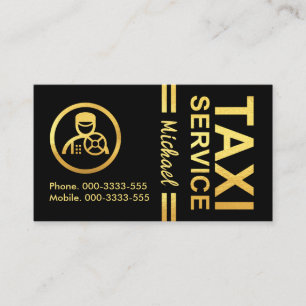 Faux Gold Lines Chauffeur Driver Business Card