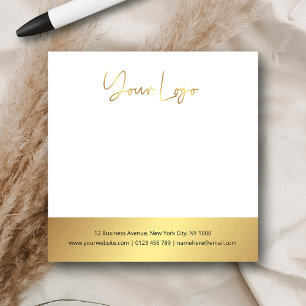 Faux Gold Logo Modern Company Branded Post-it Notes