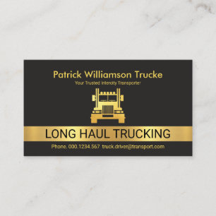 Faux Gold Long Haul Trucking Gold Truck Business Card
